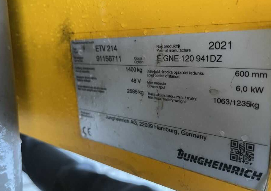Jungheinrich ETV214 - 前移式叉车:图4 Jungheinrich ETV214 - 前移式叉车:图4