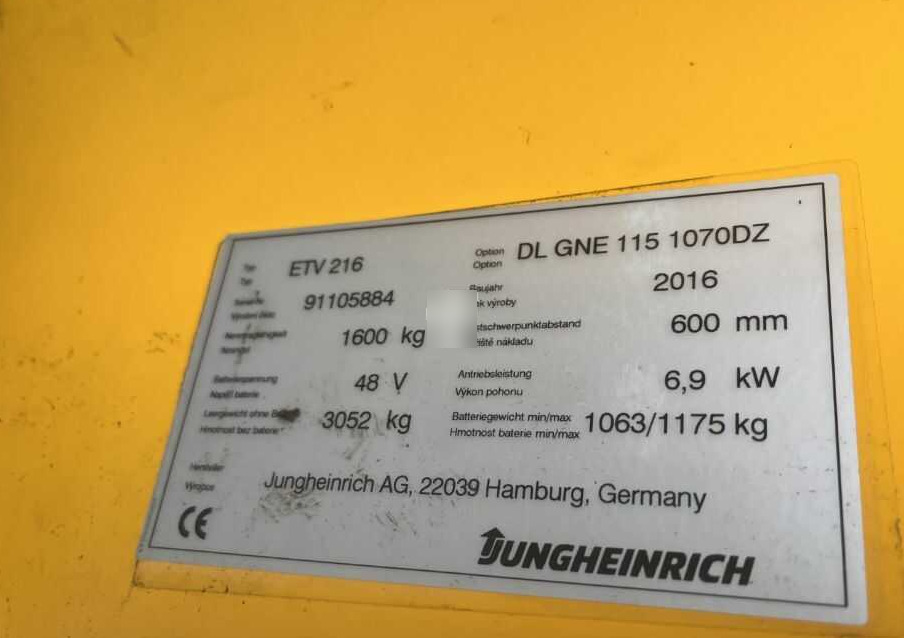 Jungheinrich ETV216 - 前移式叉车:图4 Jungheinrich ETV216 - 前移式叉车:图4