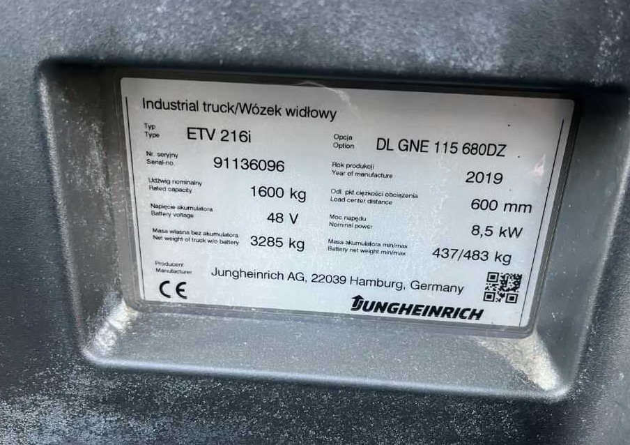 Jungheinrich ETV216i - 前移式叉车:图4 Jungheinrich ETV216i - 前移式叉车:图4
