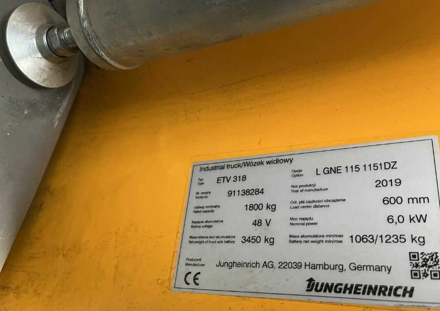 Jungheinrich ETV318 - 前移式叉车:图4 Jungheinrich ETV318 - 前移式叉车:图4