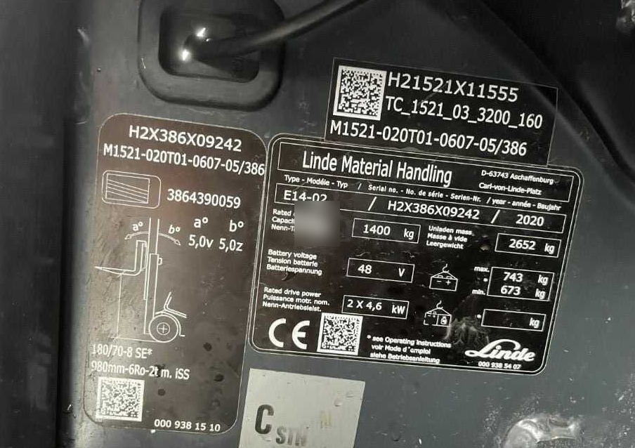Linde E14-02 - 电动叉车:图4 Linde E14-02 - 电动叉车:图4