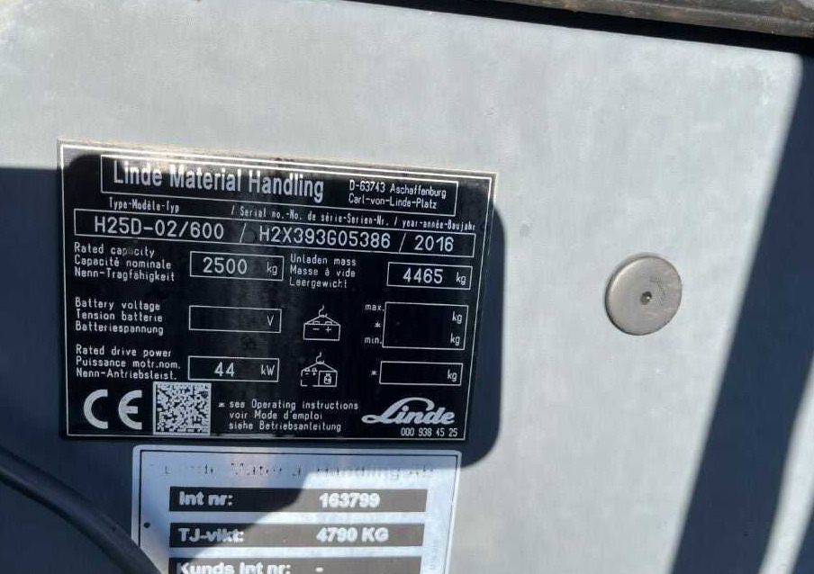 Linde H25D-02/600 - 柴油叉车:图4 Linde H25D-02/600 - 柴油叉车:图4