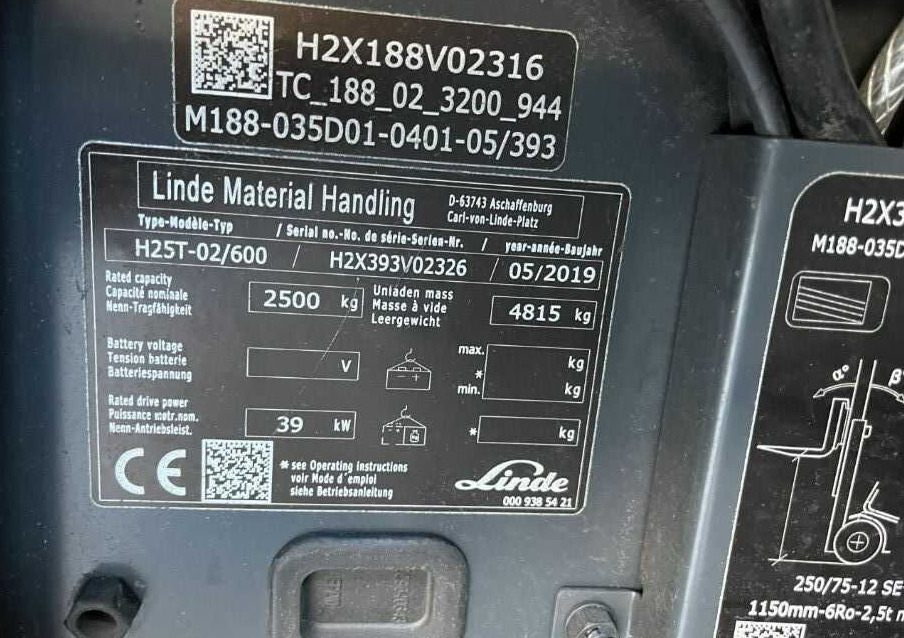 Linde H25T-02/600 - 液化石油气叉车:图4 Linde H25T-02/600 - 液化石油气叉车:图4