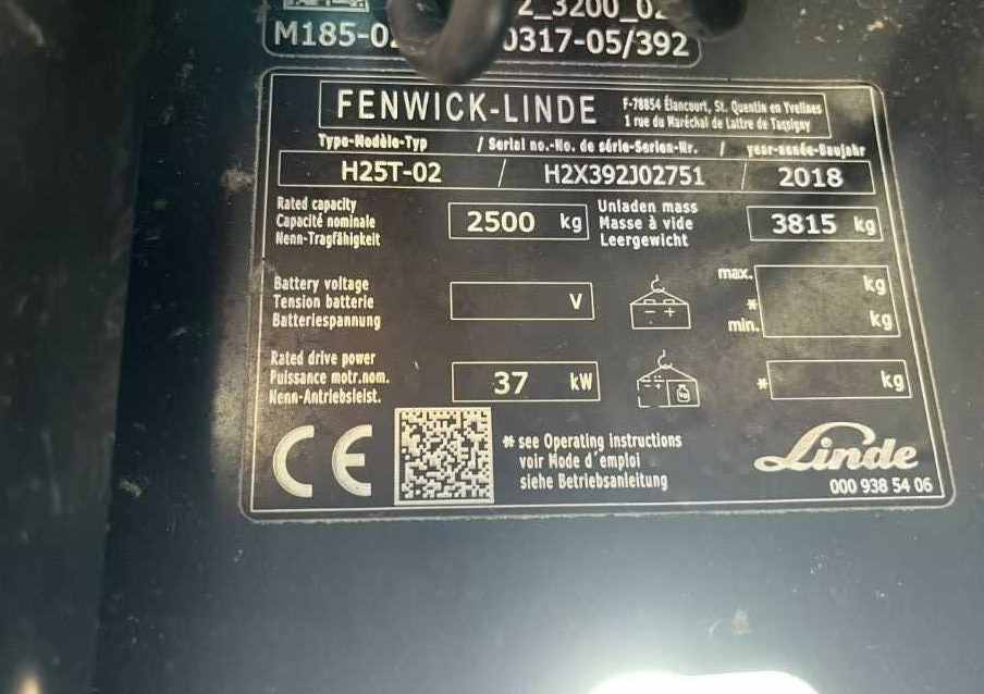 Linde H25T-02 - 液化石油气叉车:图4 Linde H25T-02 - 液化石油气叉车:图4