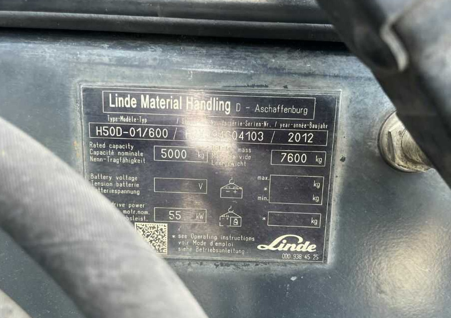 Linde H50D-01/600 - 柴油叉车:图4 Linde H50D-01/600 - 柴油叉车:图4