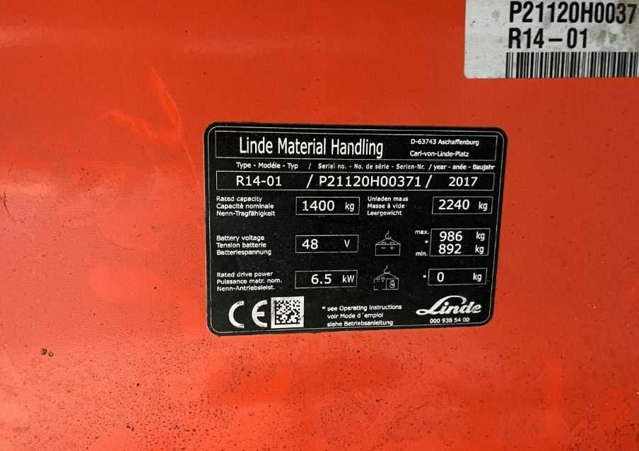 Linde R14-01 - 前移式叉车:图4 Linde R14-01 - 前移式叉车:图4
