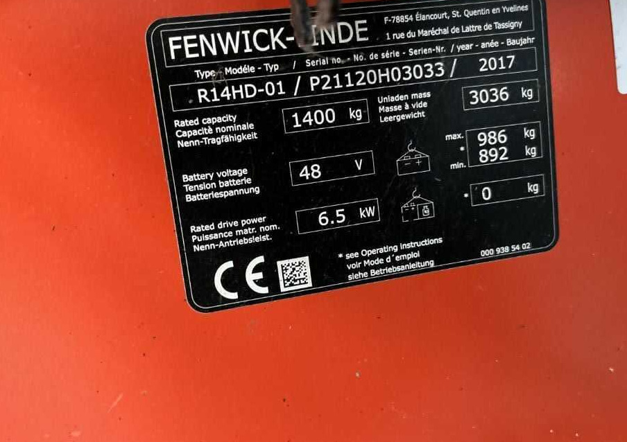 Linde R14HD-01 - 前移式叉车:图4 Linde R14HD-01 - 前移式叉车:图4
