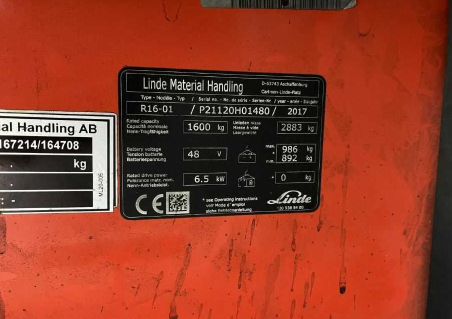 Linde R16-01 - 前移式叉车:图4 Linde R16-01 - 前移式叉车:图4