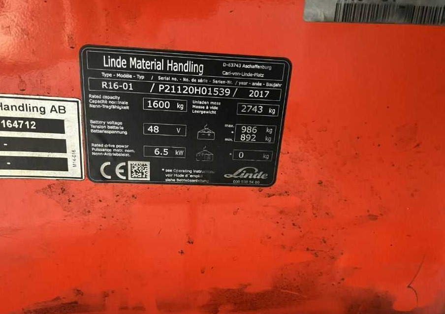 Linde R16-01 - 前移式叉车:图4 Linde R16-01 - 前移式叉车:图4