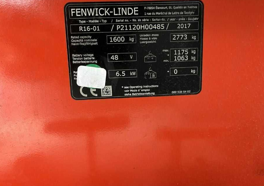 Linde R16-01 - 前移式叉车:图4 Linde R16-01 - 前移式叉车:图4
