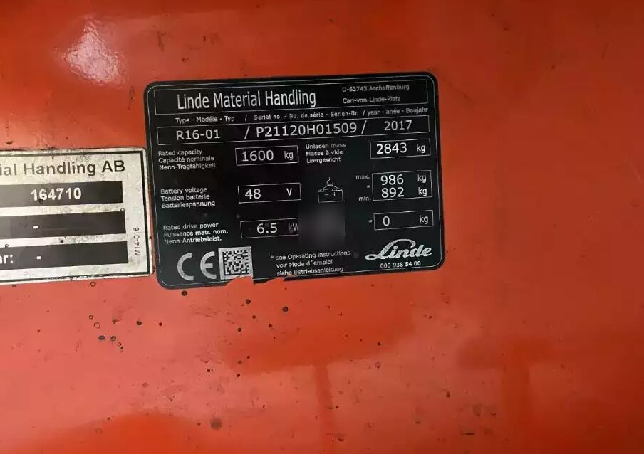 Linde R16-01 - 前移式叉车:图4 Linde R16-01 - 前移式叉车:图4