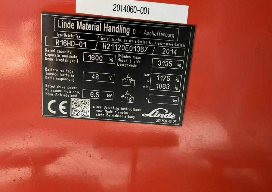 Linde R16HD-01 - 前移式叉车:图4 Linde R16HD-01 - 前移式叉车:图4
