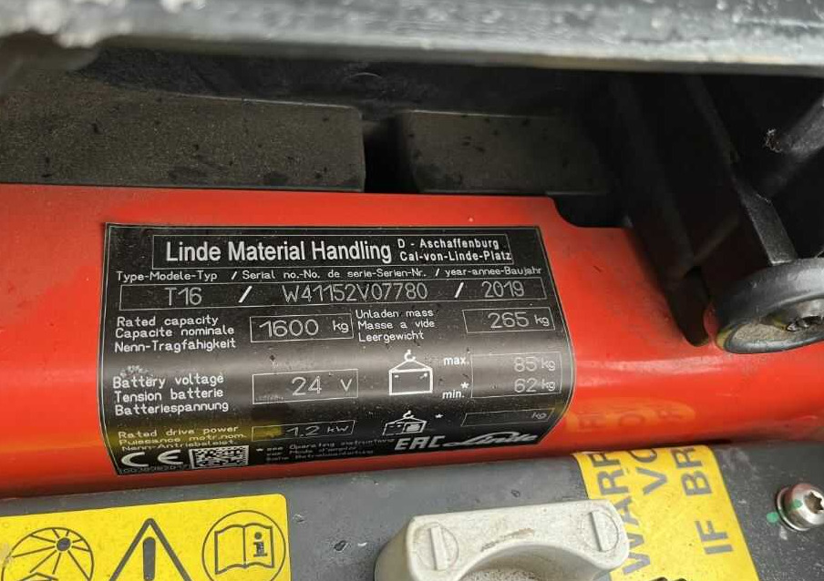 Linde T16 - 码垛车:图4 Linde T16 - 码垛车:图4
