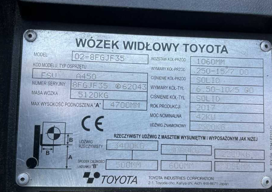 Toyota 8FGJF35 - 液化石油气叉车:图4 Toyota 8FGJF35 - 液化石油气叉车:图4