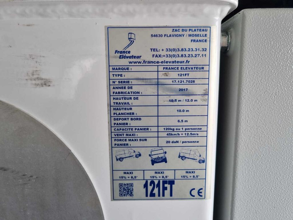 车载空中平台, 小型货车 Renault Master 2.3 dCi / France Elevateur 121FT, 12m Renault Master 2.3 dCi / France Elevateur 121FT, 12m：图10