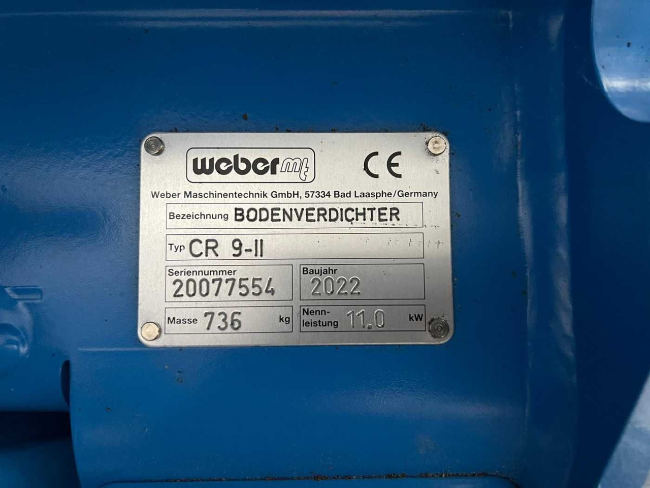 振动板 Weber CR 9 Hatz-Diesel / 736kg / E-Start / DEMO:图11 振动板 Weber CR 9 Hatz-Diesel / 736kg / E-Start / DEMO:图11