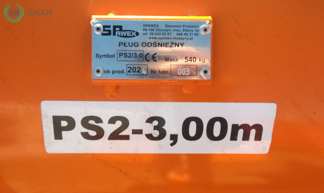 Spawex straight snow plow PS-2, 3 m - 推雪板 适用于 农业机械:图5 Spawex straight snow plow PS-2, 3 m - 推雪板 适用于 农业机械:图5