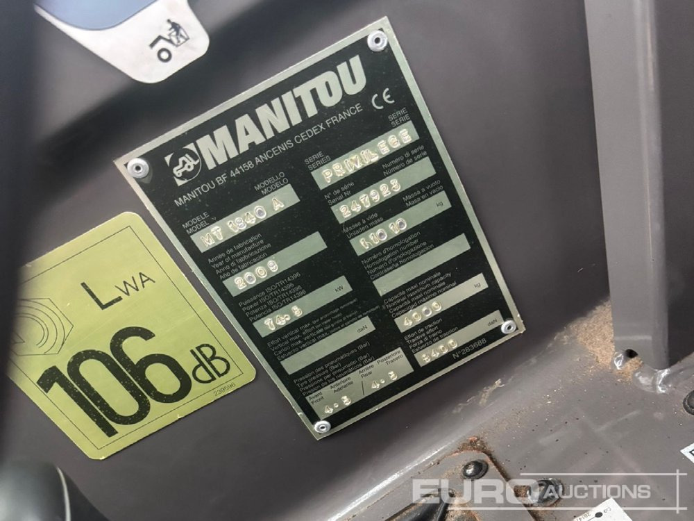 2009 Manitou MT1840A - 伸缩臂叉装车:图5 2009 Manitou MT1840A - 伸缩臂叉装车:图5