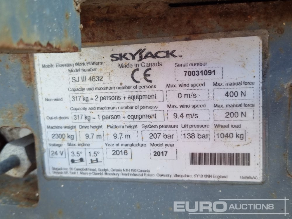 空中平台 2017 SkyJack SJIII 4632：图39
