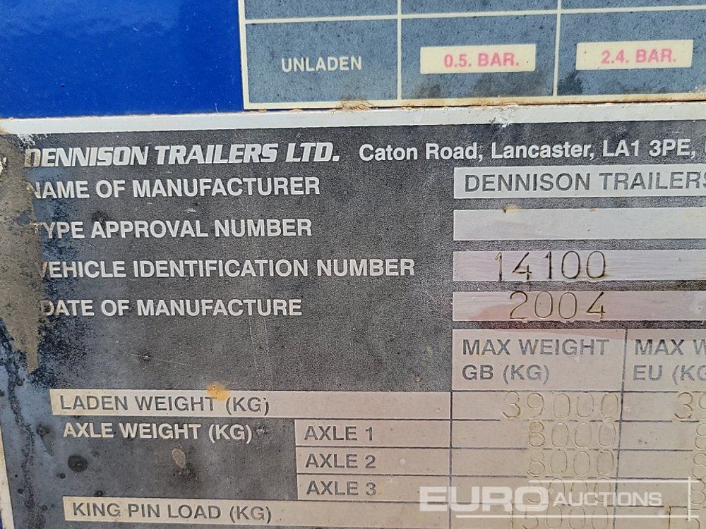 栏板式/ 平板半拖车 Dennison Trailers Tri Axle Skelton Trailer, Lift Axle：图35