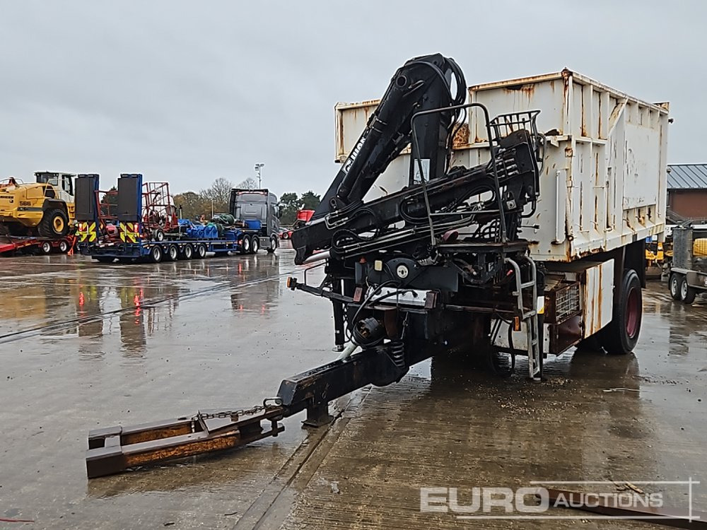 Single Axle Draw Bar Hydraulic Tipping Trailer, Sprung Draw Bar, 10 Stud Axle, Hiab 071AW Hydraulic Loading Crane - 农场拖车:图1 Single Axle Draw Bar Hydraulic Tipping Trailer, Sprung Draw Bar, 10 Stud Axle, Hiab 071AW Hydraulic Loading Crane - 农场拖车:图1