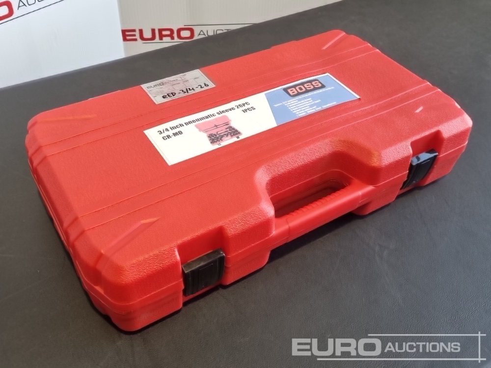 Unused 2025 Boss 3/4" 26pc Heavy Duty Pneumatic Socket Set, 4" Connecting Rod, 8" Connecting Rod Quick Ratchet Wrench, 20" Sliding Road, L Handle Sliding Head Extension Bar - 车间设备:图1 Unused 2025 Boss 3/4" 26pc Heavy Duty Pneumatic Socket Set, 4" Connecting Rod, 8" Connecting Rod Quick Ratchet Wrench, 20" Sliding Road, L Handle Sliding Head Extension Bar - 车间设备:图1