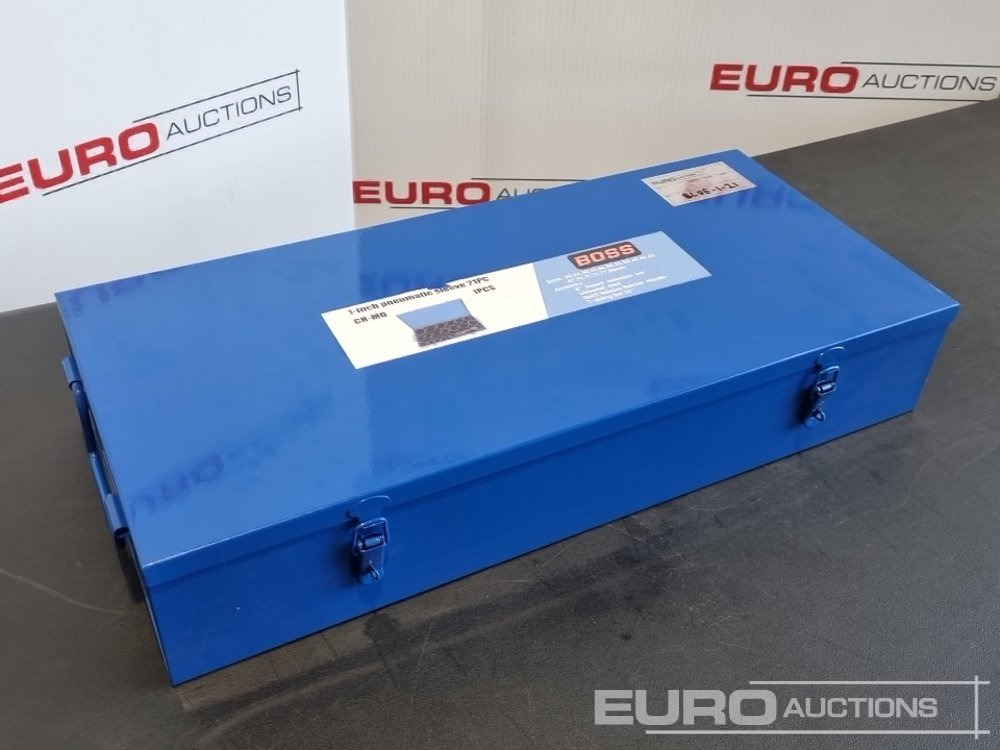 Unused Boss 1" 21pc Pneumatic Socket Set, 8" Impact Extension Bar, Universal Joint, Quick Release Ratchet Handle, 20" T-sliding Bar - 车间设备:图1 Unused Boss 1" 21pc Pneumatic Socket Set, 8" Impact Extension Bar, Universal Joint, Quick Release Ratchet Handle, 20" T-sliding Bar - 车间设备:图1