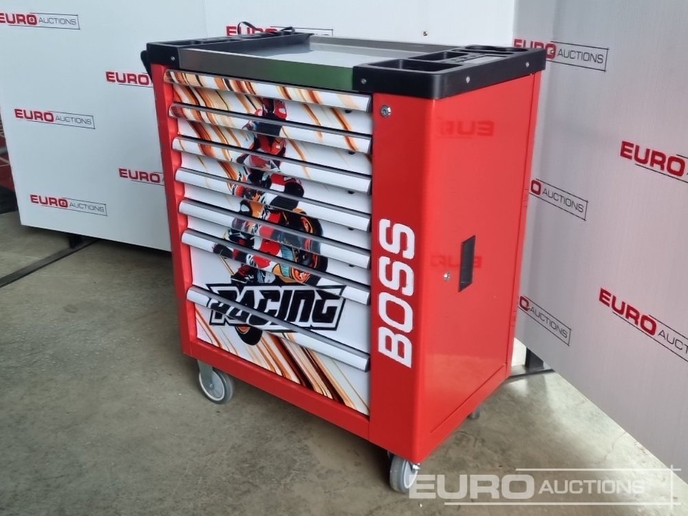 Unused Boss Wheeled Tool Cart with 258pc Tools (Red) - 车间设备:图1 Unused Boss Wheeled Tool Cart with 258pc Tools (Red) - 车间设备:图1
