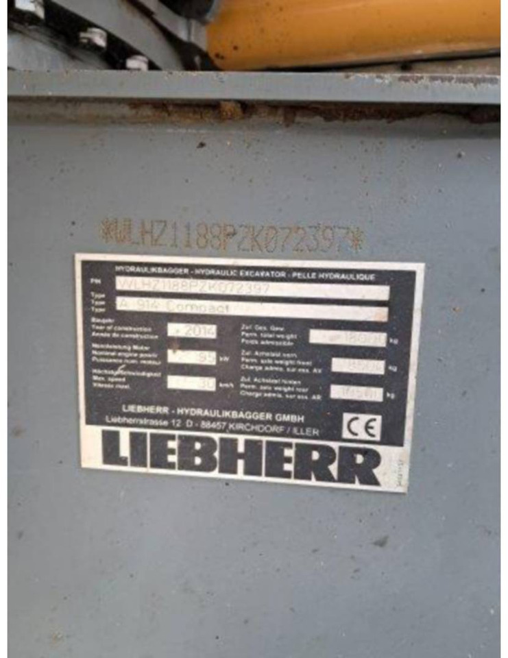 LIEBHERR A914 - 轮式挖掘机:图4 LIEBHERR A914 - 轮式挖掘机:图4