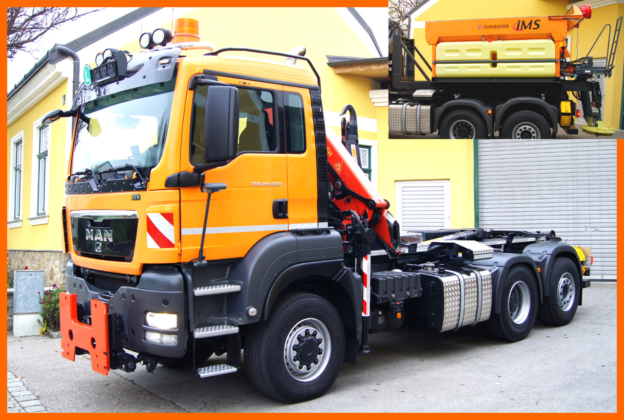MAN TGS 28.400 BL 6x4-4/PK 12002 D/PALIFT/Winterdienst/Streuer/Pflug - 吊钩升降车, 起重车:图1 MAN TGS 28.400 BL 6x4-4/PK 12002 D/PALIFT/Winterdienst/Streuer/Pflug - 吊钩升降车, 起重车:图1
