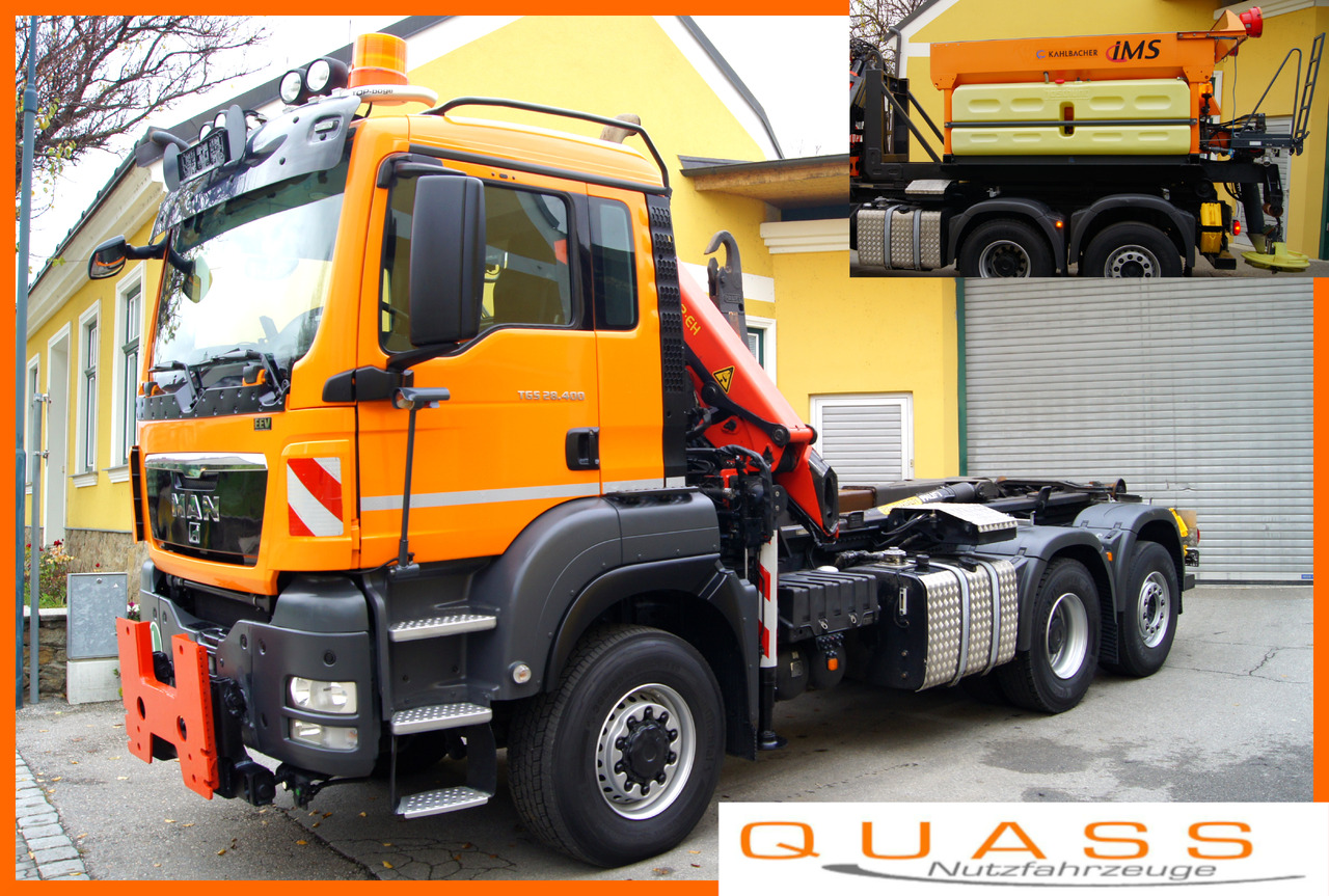 MAN TGS 28.400 BL 6x4-4/TÜV/PK12002/PALIFT/Winterdienst/Salzstreuer/Streuer/Schneepflug - 吊钩升降车, 起重车:图1 MAN TGS 28.400 BL 6x4-4/TÜV/PK12002/PALIFT/Winterdienst/Salzstreuer/Streuer/Schneepflug - 吊钩升降车, 起重车:图1