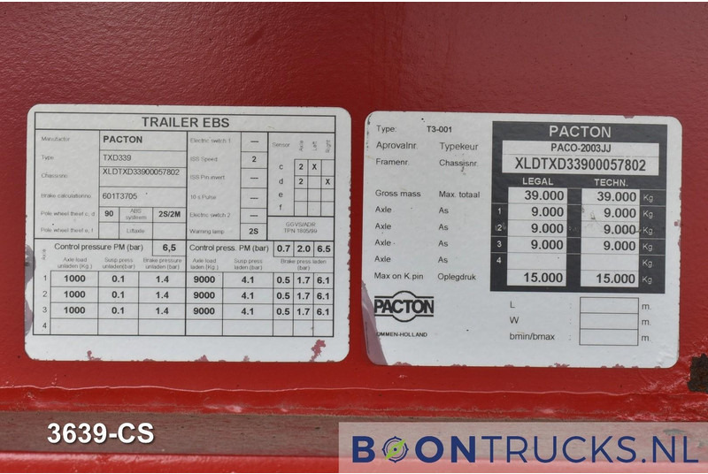 侧帘半拖车 Pacton T3-001 | SLIDING ROOF * SAF / DISC * NL TRAILER：图16