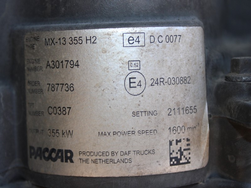 MOTOR DAF XF106 MX-13 355 H2 480CP EURO 6 2111655 - 发动机 适用于 卡车:图5 MOTOR DAF XF106 MX-13 355 H2 480CP EURO 6 2111655 - 发动机 适用于 卡车:图5