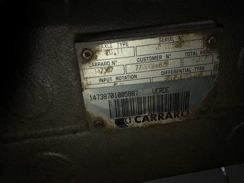 Claas CARRARO AXLE TYPE 20.11 - 轴及其零件:图3 Claas CARRARO AXLE TYPE 20.11 - 轴及其零件:图3