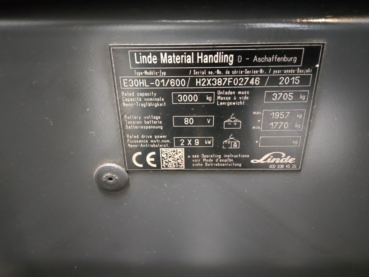 Linde E30HL-01/600 - 电动叉车:图5 Linde E30HL-01/600 - 电动叉车:图5