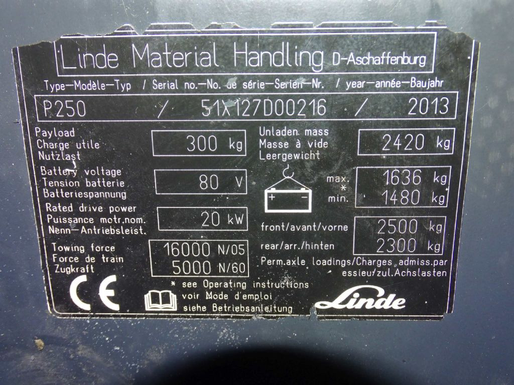 Linde P250 - 牵引车站:图5 Linde P250 - 牵引车站:图5
