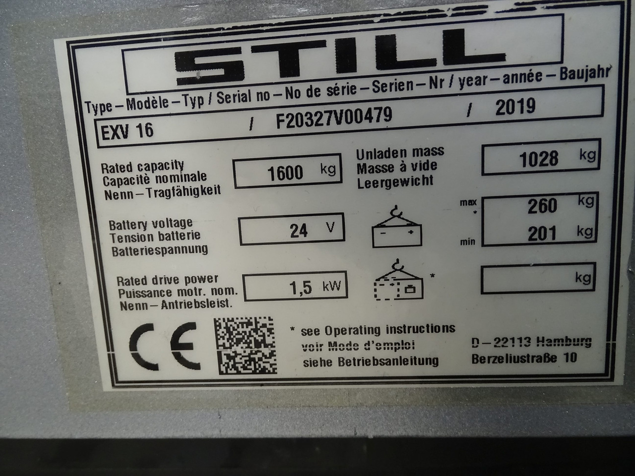 Still EXV16/1600MM - 堆垛机:图5 Still EXV16/1600MM - 堆垛机:图5